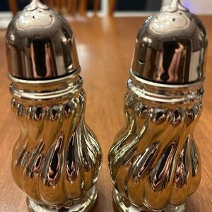 Avon Silver Swirls Salt Shaker - Silver Tone